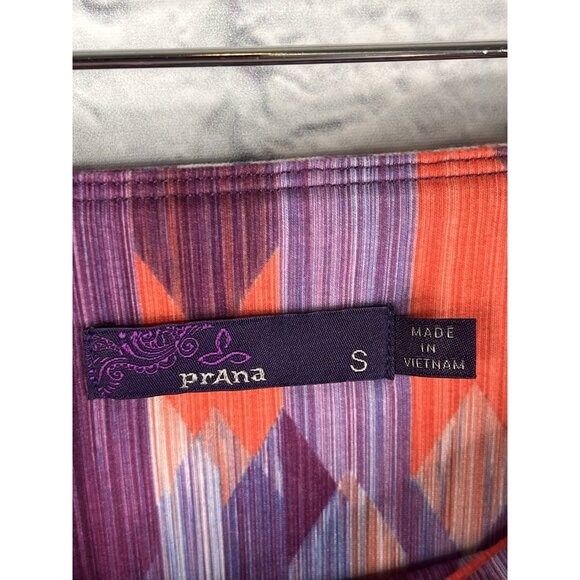 PRANA Women's Red Purple Arrow Stripe A-Line Short Skirt Small - Picture 3 of 5